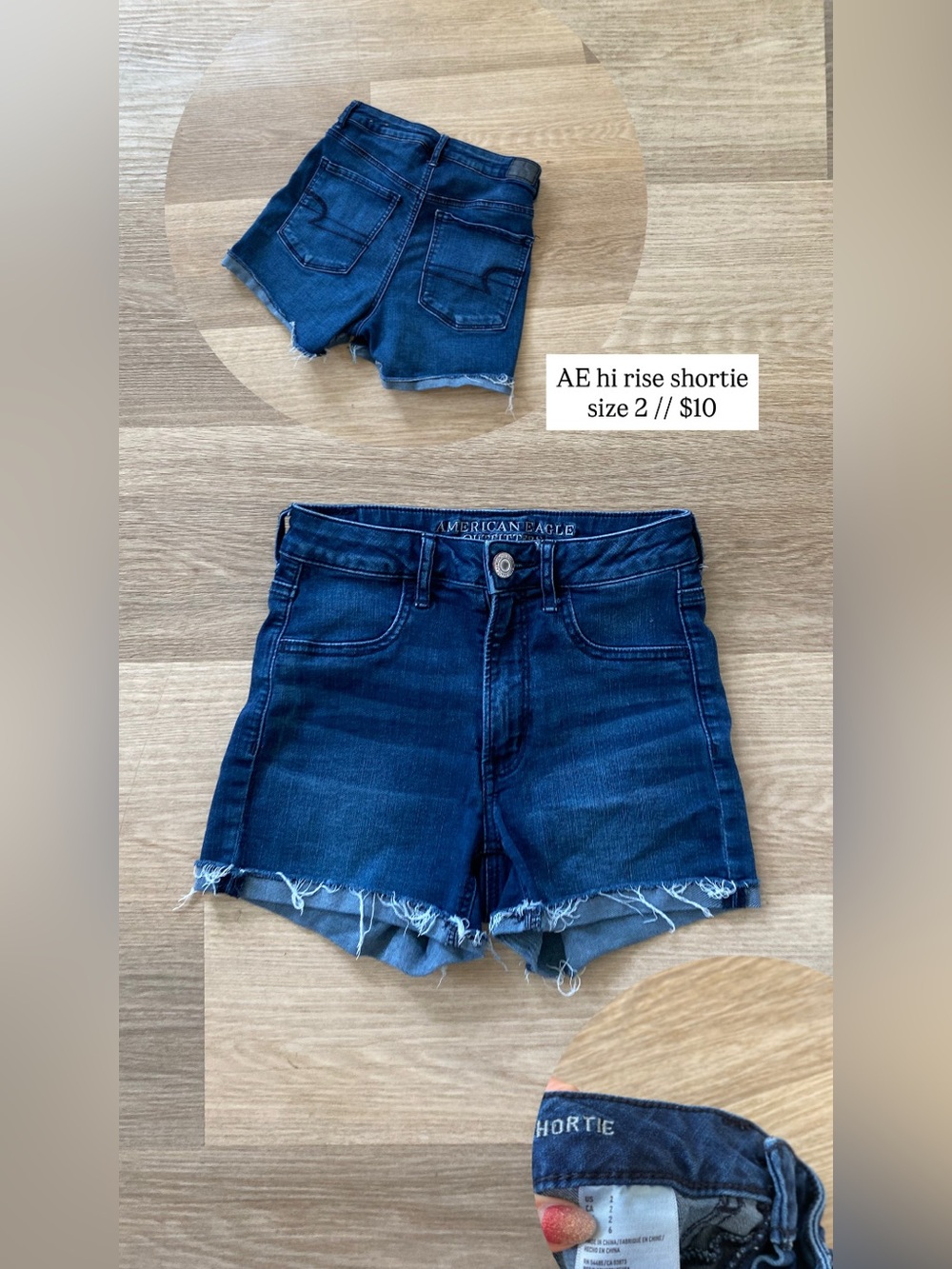 AE hi rise shortie size 2